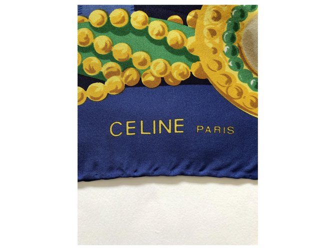 Céline Vintage Celine Seidenschal Blau - Ansicht 3