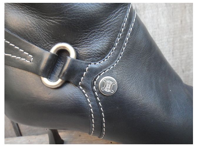 Botas Céline de cuero negro 36,5 - vista 3