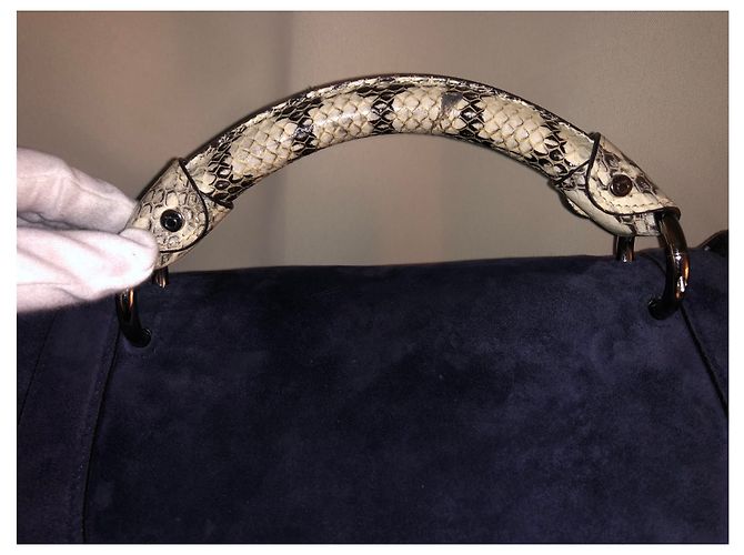 Authentische Salvatore Ferragamo Tasche Dunkelblau - Ansicht 12