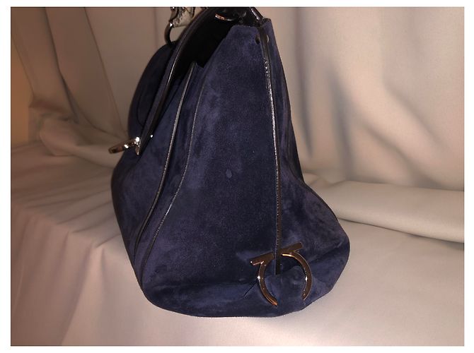 Authentische Salvatore Ferragamo Tasche Dunkelblau - Ansicht 4