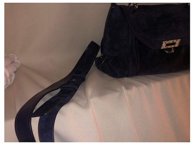 Authentische Salvatore Ferragamo Tasche Dunkelblau - Ansicht 6