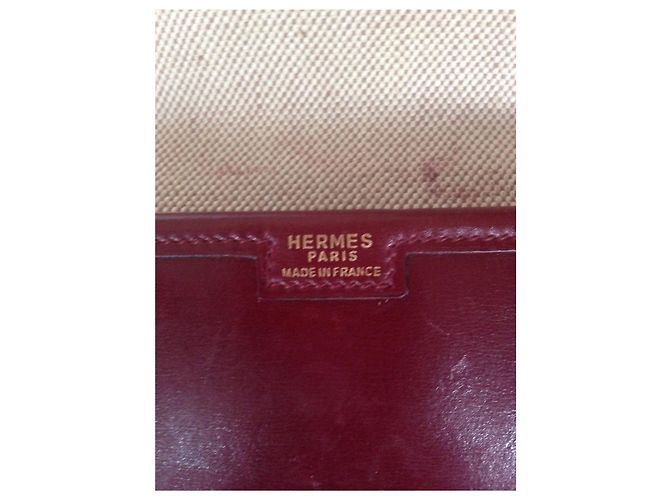 Pochette Jige Hermès in pelle rossa Rosso - vista 3