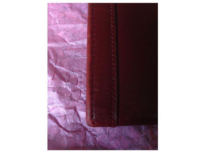 Pochette Jige Hermès in pelle rossa Rosso - vista 5