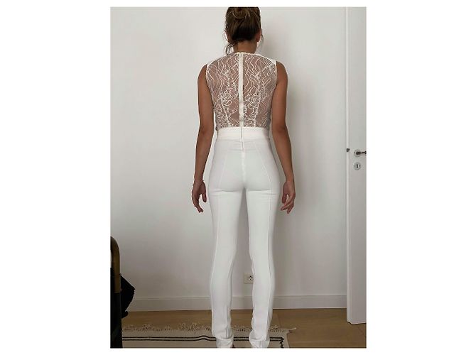 Autre Marque Mono Marfil con Insertos de Encaje Blanco - vista 2