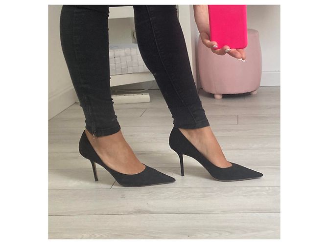 Décolleté Jimmy Choo Anouk in nubuck nero - vista 4