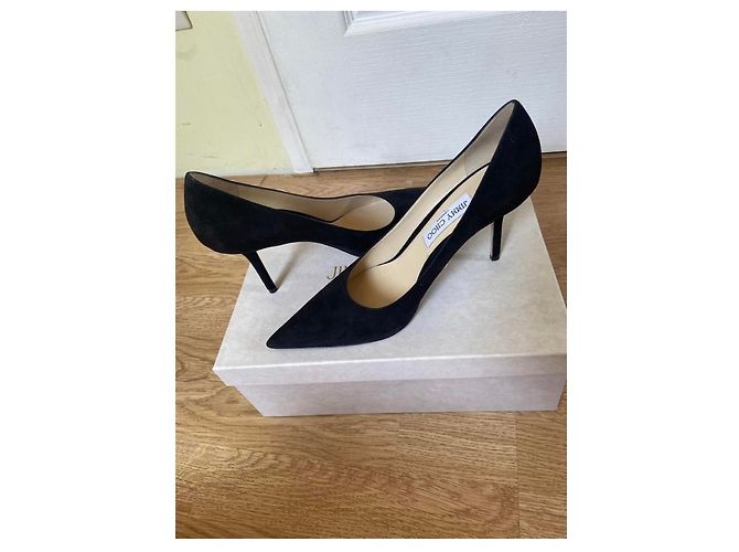 Décolleté Jimmy Choo Anouk in nubuck nero - vista 5