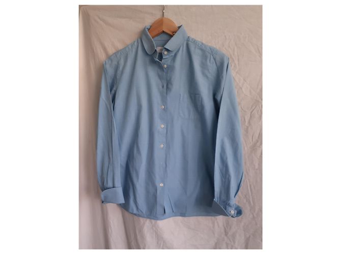 Autre Marque Camisa FIGARET de algodón azul claro - vista 4