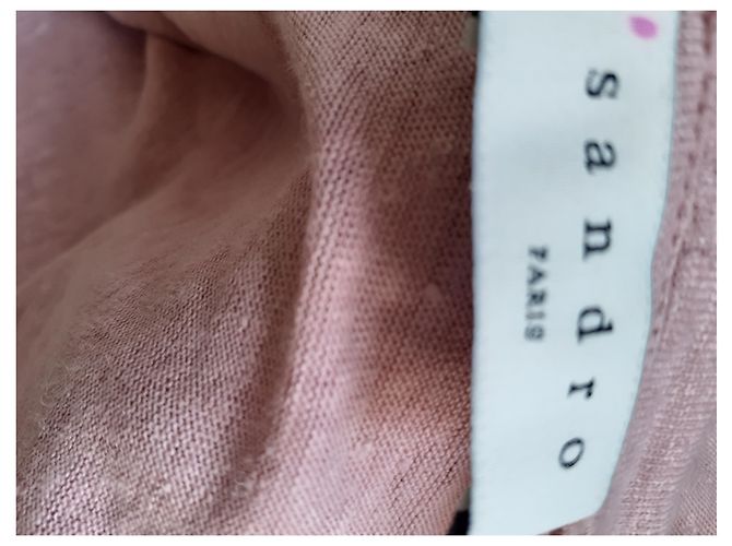 Camiseta Sandro de lino rosa - vista 3