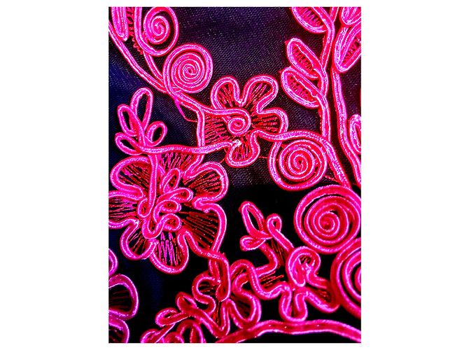 Autre Marque Vestido bordado de JS Collections Negro Rosa - vista 10