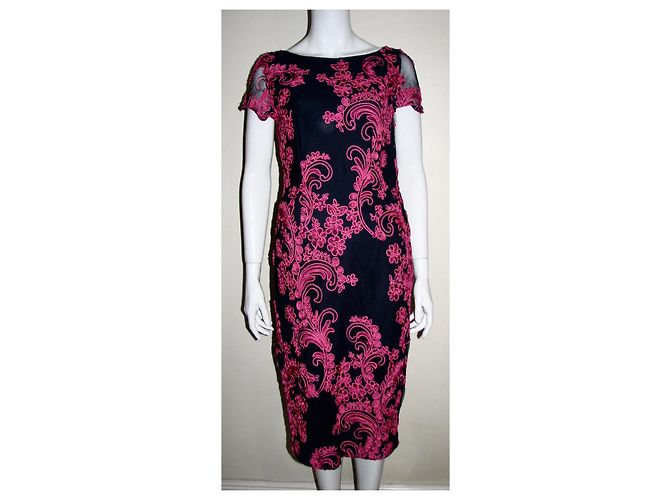 Autre Marque Vestido bordado de JS Collections Negro Rosa - vista 2