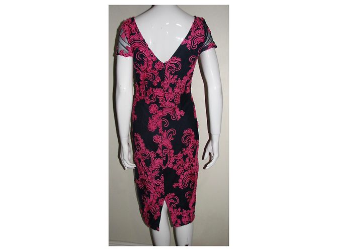 Autre Marque Vestido bordado de JS Collections Negro Rosa - vista 6