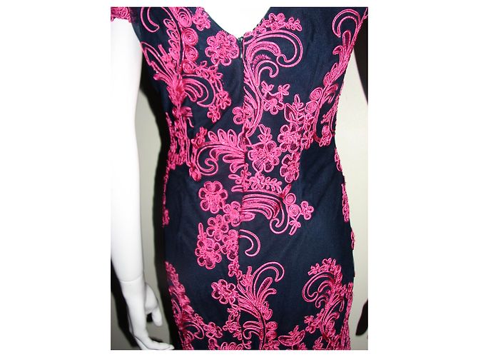 Autre Marque Vestido bordado de JS Collections Negro Rosa - vista 7