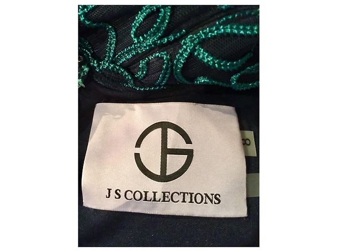 Autre Marque Vestido de encaje con bordado Negro Verde - vista 7