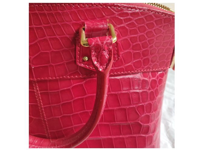Borsa a mano Louis Vuitton Lockit in coccodrillo rosso - vista 12