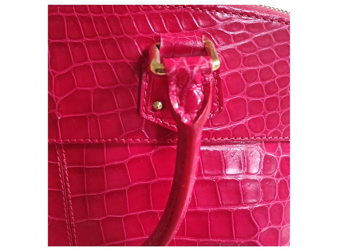 Borsa a mano Louis Vuitton Lockit in coccodrillo rosso - vista 13