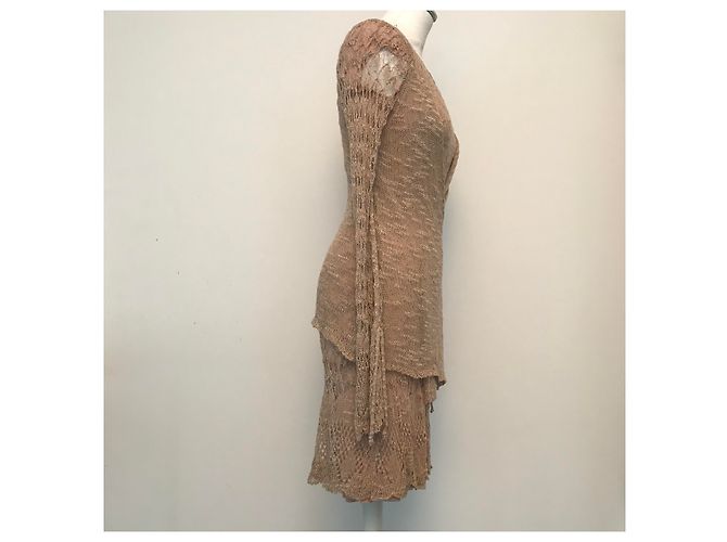 Pinko Strickkleid und Cardigan Set Nude - Ansicht 3
