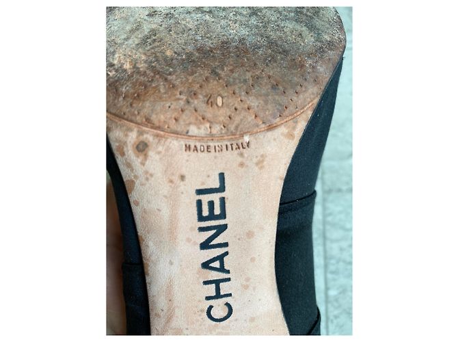 Cambon Chanel Scarpe in raso Nero - vista 4