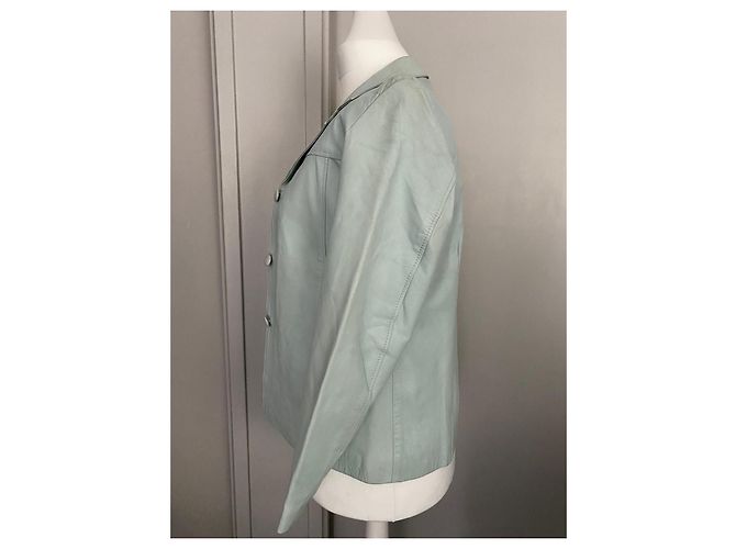 Autre Marque Chaqueta de cuero azul claro FOX LEATHER BRAND XXL - vista 10