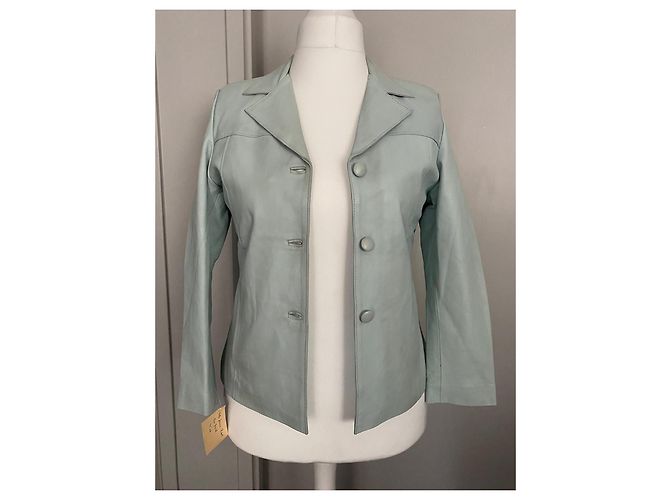 Autre Marque Chaqueta de cuero azul claro FOX LEATHER BRAND XXL - vista 12