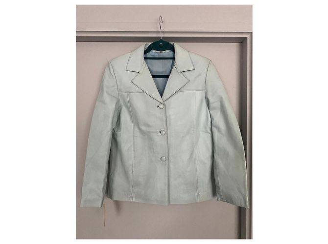 Autre Marque Chaqueta de cuero azul claro FOX LEATHER BRAND XXL - vista 8