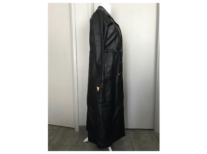 Autre Marque Abrigo largo mujer piel Negro - vista 11