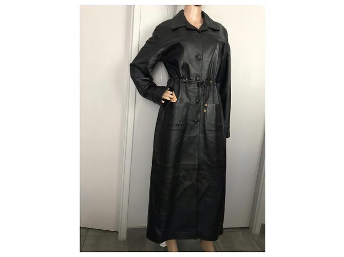 Autre Marque Abrigo largo mujer piel Negro - vista 14