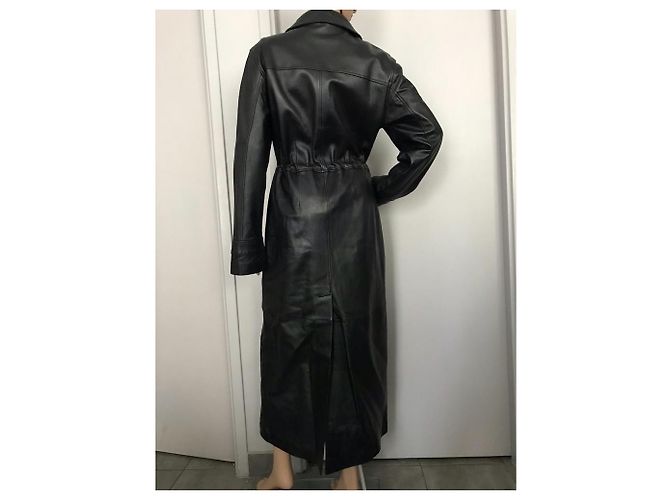 Autre Marque Abrigo largo mujer piel Negro - vista 15