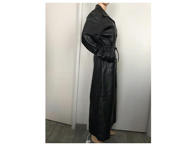 Autre Marque Abrigo largo mujer piel Negro - vista 5