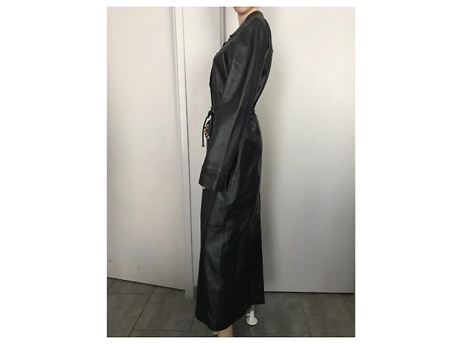 Autre Marque Abrigo largo mujer piel Negro - vista 7