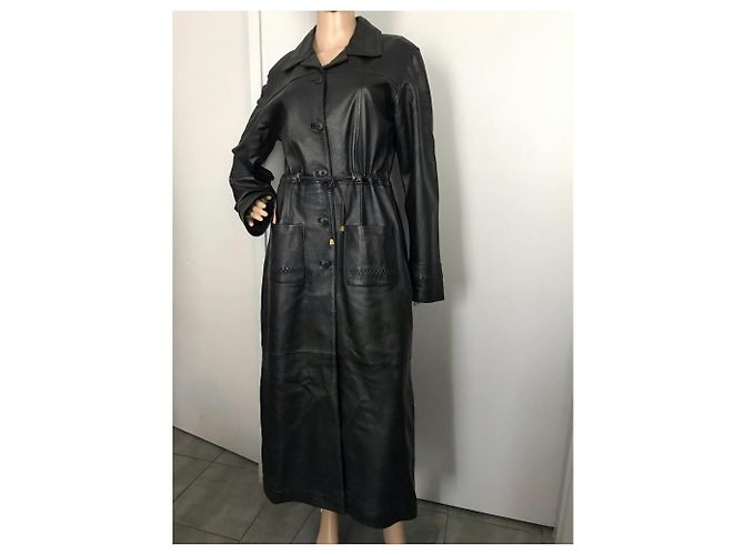 Autre Marque Abrigo largo mujer piel Negro - vista 8