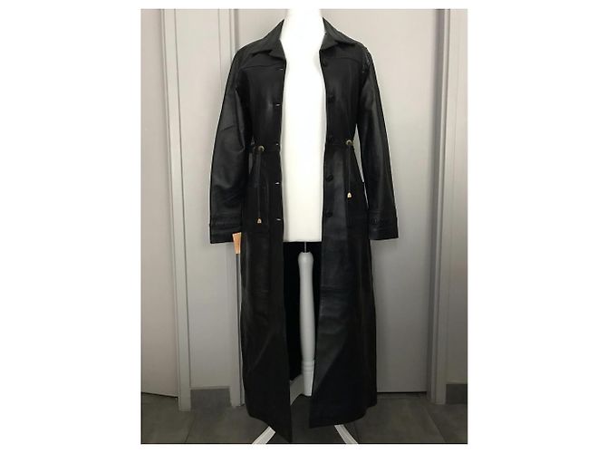 Autre Marque Abrigo largo mujer piel Negro - vista 9