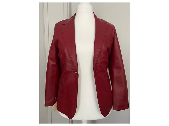 Autre Marque Rote Lederjacke 1 Taste - Ansicht 10