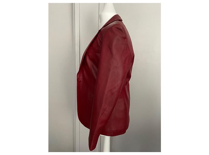 Autre Marque Rote Lederjacke 1 Taste - Ansicht 7
