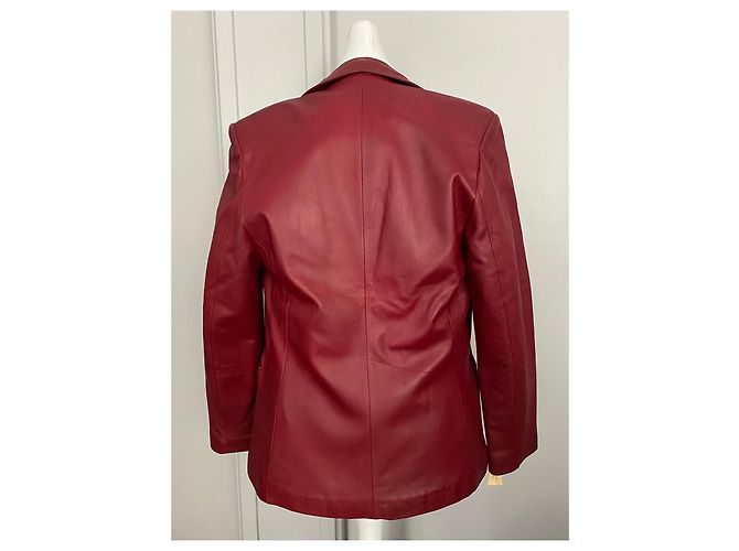 Autre Marque Rote Lederjacke 1 Taste - Ansicht 8