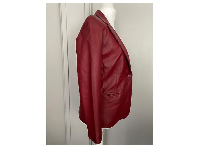 Autre Marque Rote Lederjacke 1 Taste - Ansicht 9