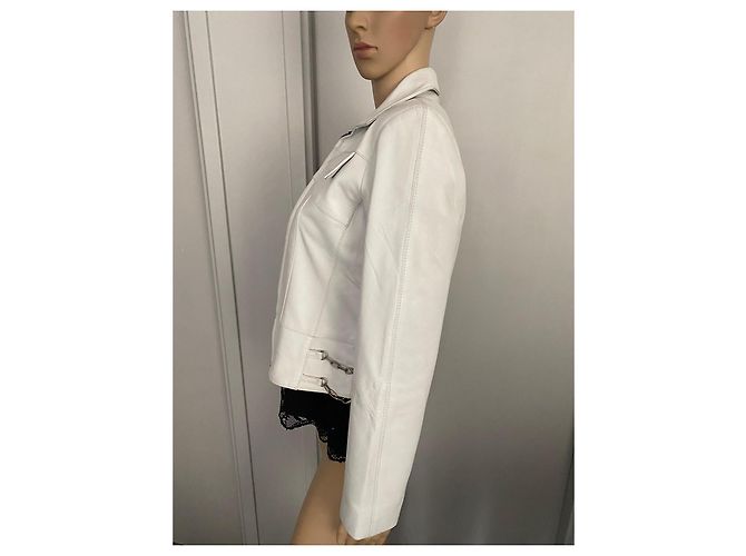 Autre Marque FOX LEATHER Lederjacke aus weißem Lammleder - Ansicht 13