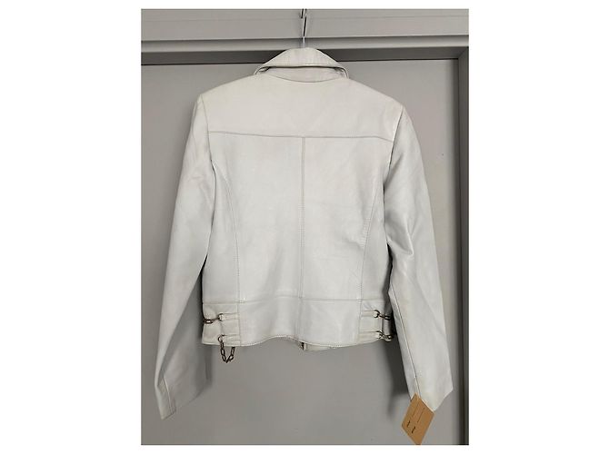 Autre Marque FOX LEATHER Lederjacke aus weißem Lammleder - Ansicht 7