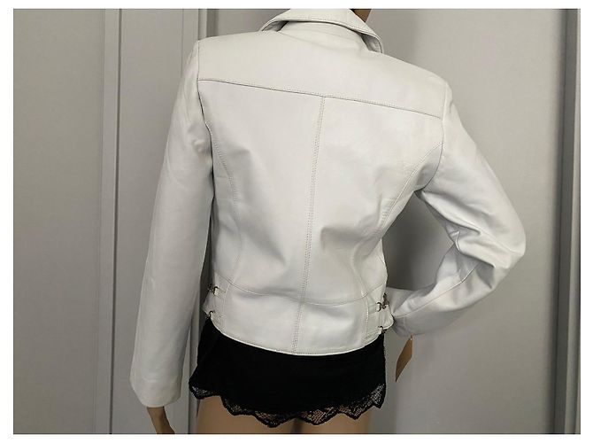 Autre Marque FOX LEATHER Lederjacke aus weißem Lammleder - Ansicht 8