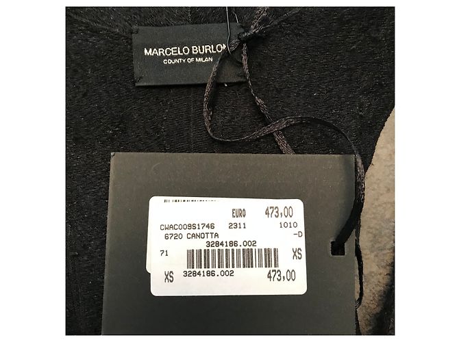 Autre Marque Marcelo Burlon Schwarzes Top aus Polyester - Ansicht 2