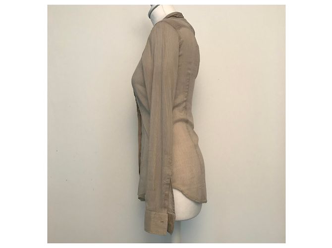 Autre Marque Camicia Guglielminotti ARCHIVIO67 Beige in Seta e Cotone - vista 3