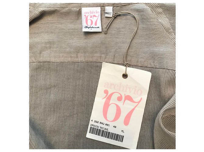 Autre Marque Camicia Guglielminotti ARCHIVIO67 Beige in Seta e Cotone - vista 5