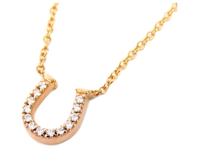 Tiffany & Co Tiffany Gold Horseshoe Diamond Necklace Golden Metal ref