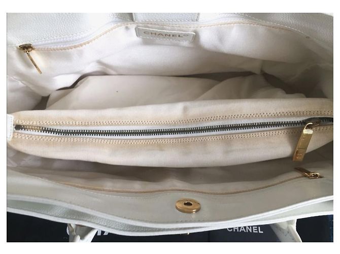 Borsa tote executive bianca Chanel GHW Bianco - vista 8