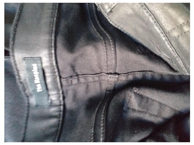 The Kooples Vaqueros Slim Straight Efecto Cuero Negro - vista 4