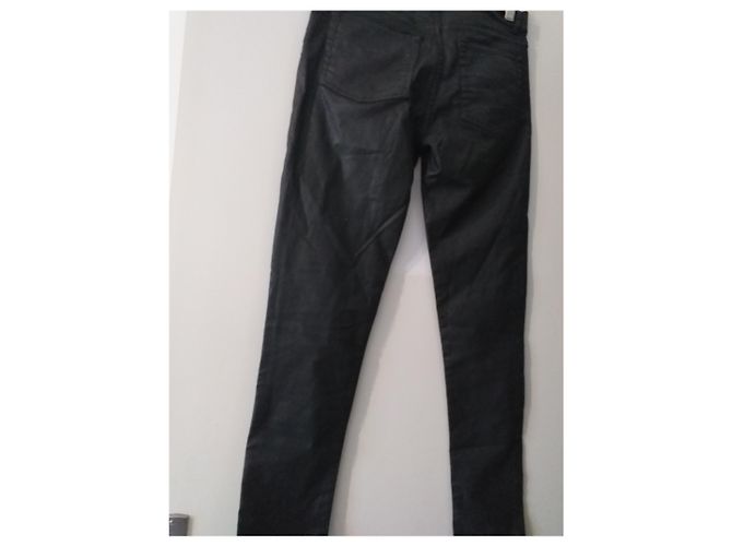 The Kooples Vaqueros Slim Straight Efecto Cuero Negro - vista 5
