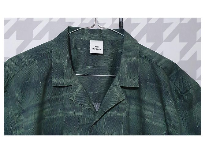 Camicia Won Hundred in cotone verde a maniche corte L - vista 5