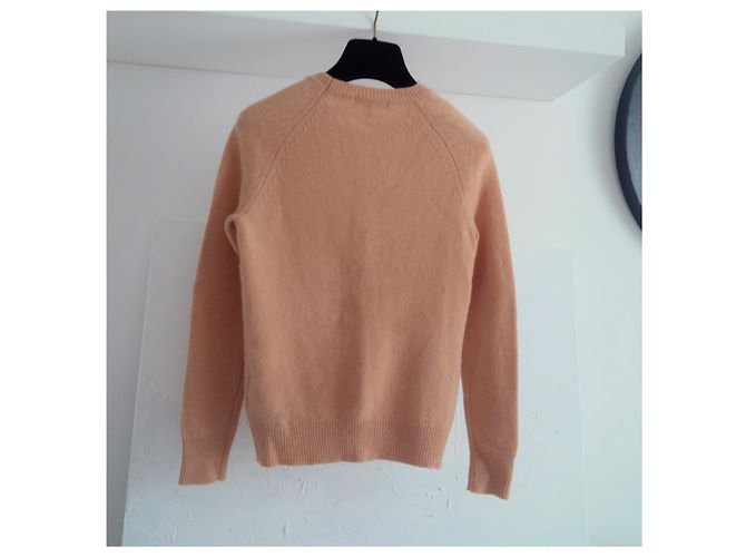 uniqlo 100% Wollpullover mit Rundhalsausschnitt in Kamelbraun. Größe XS. - Ansicht 4
