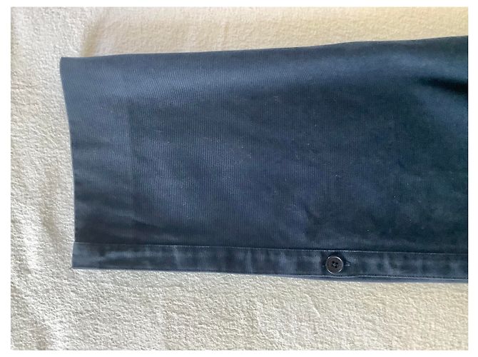 Pantalones rectos de algodón azul marino Hermès - vista 5