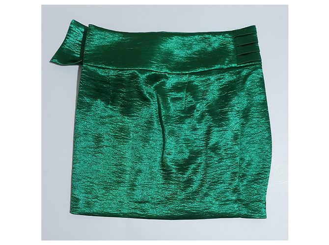 Minifalda cruzada de satén verde Ba&Sh - vista 2