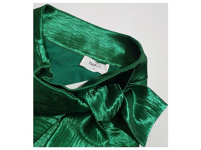 Minifalda cruzada de satén verde Ba&Sh - vista 3